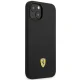 Ferrari iPhone 14 Case Silicone Metal Logo, Black