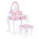Ecotoys Large Kids Vanity Table with Mirror, Stool and 7 Accessories