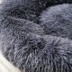 Plush Round Pet Bed for Dogs and Cats 100 cm, Dark Grey