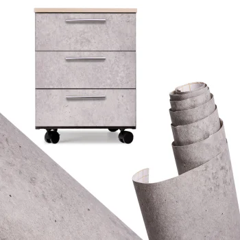 Self-Adhesive Vinyl Furniture Wrap, Blue-Grey Cement, 1.22x50m