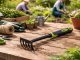 DIVO Hand Garden Rake for Soil Loosening and Flower Beds, Black-Green