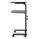 Mobile laptop table with wheels, height adjustable, ModernHome, black