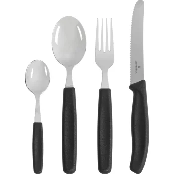 Victorinox Cutlery Set, 24 Pieces, Black