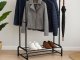 Garment Rack with Shelves, Heavy Duty Metal Clothing Rack for Jackets and Shoes, Black