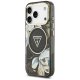 Guess IML Glitter Flowers Triangle MagSafe Phone Case Cover iPhone 17 Pro - black