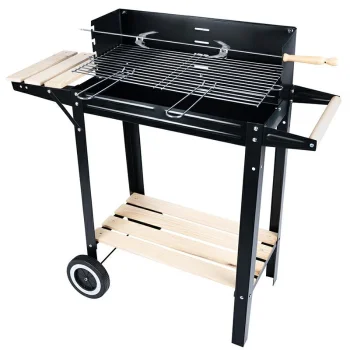 Garden Barbecue Grill on Wheels with Skewer