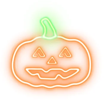 Neolia PLEXI LED Neon Pumpkin with Stem, Orange/Green