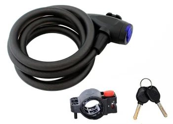 Strong Steel Cable Bicycle Lock 150 cm, Black