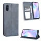 Xiaomi Redmi 9A PU Leather Retro Style Wallet Protective Cover Case, Blue