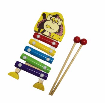 Wooden Monkey Xylophone for Toddlers, 5-Note