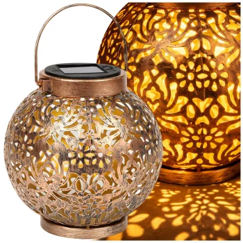 Decorative LED Solar Lantern, Copper, 22x15 cm