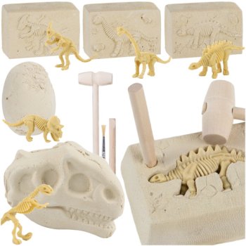 Kruzzel 5-in-1 Dinosaur Dig Kit for Kids, Fossil Excavation Set 26771