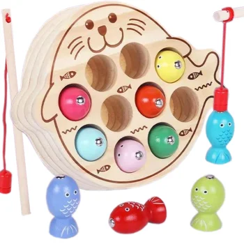 Wooden Magnetic Fishing Game Seal