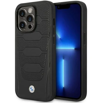 BMW Leather Seats Pattern MagSafe Case for iPhone 14 Pro, Black