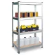 Plonos 470000 Metal Storage Shelving Unit 150x75x30 cm, Silver