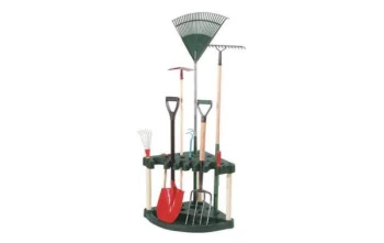 Keter Corner Tool Rack for Garden Tools, Black