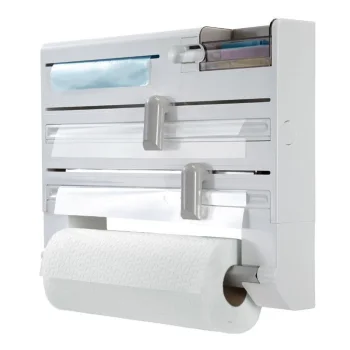 5-in-1 Wall-Mounted Foil and Paper Towel Dispenser, White