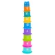 Educational Stacking Cups Pyramid with Numbers and Fruits