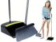 Broom and Dustpan Set with Long Handle, Adjustable Length