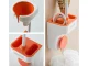 Adjustable Wall Mount Holder for Hair Dryer and Shower Head, White/Orange