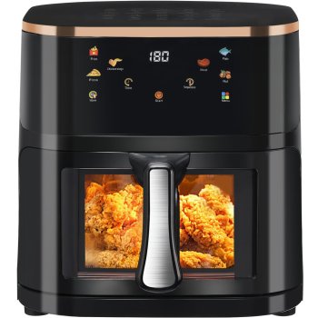 Large Air Fryer 10L (10.5 QT), 1400W Oil-Free Oven for the Whole Family, Black