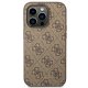 Apple iPhone 14 Pro Max 6.7\'\' Guess 4G Metal Gold Logo Series Case Cover, Brown