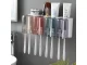 Wall-Mounted Bathroom Organizer with Toothbrush Holder and Dispenser, white