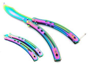 Butterfly rainbow butterfly knife
