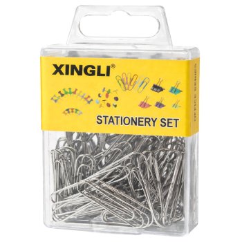 Metāla papīra saspraudes 31mm 70 gabali birojam, sudraba