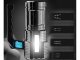 Powerful rechargeable LED spotlight flashlight 2-in-1, black
