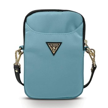 Guess Nylon Triangle Logo Phone Bag Blue