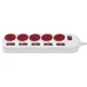 Maclean MCE204 R/W Power Strip, 5 Outlets, with Switches, 1.5m