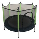 Children's garden trampoline with safety net, 140 cm, green