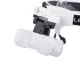 Watchmaker Magnifier Glasses with 2 LED and 5 Interchangeable Lenses, Black/White