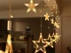 Lights Star Garland Light Curtain 138 LED Outdoor Indoor, Warm color