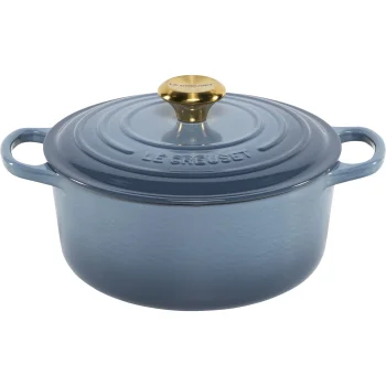 Le Creuset Signature Round Cast Iron Casserole 24 cm 4.2 L Chambray Blue