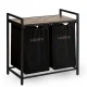 Massido Dual Compartment Laundry Basket with Shelf, 80 L