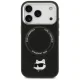 Karl Lagerfeld Choupette Pin MagSafe dėklas telefonui iPhone 17 Pro Max, juodas