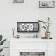 GreenBlue GB214 Large LED Wall Clock with Thermometer, Black