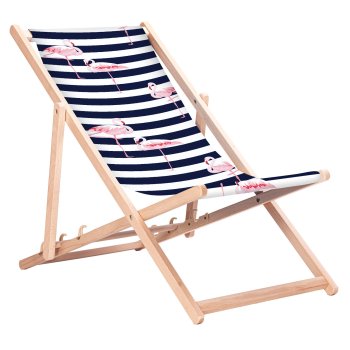 GreenBlue GB183 Classic Beech Wood Deck Chair, Flamingo