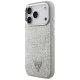 Guess Glitter Triangle Logo MagSafe Case for iPhone 17 Pro, Silver