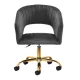 4Rico QS-OF212G Velvet Swivel Salon Chair, Grey