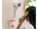 Adjustable Wall Mount Holder for Hair Dryer and Shower Head, White/Orange