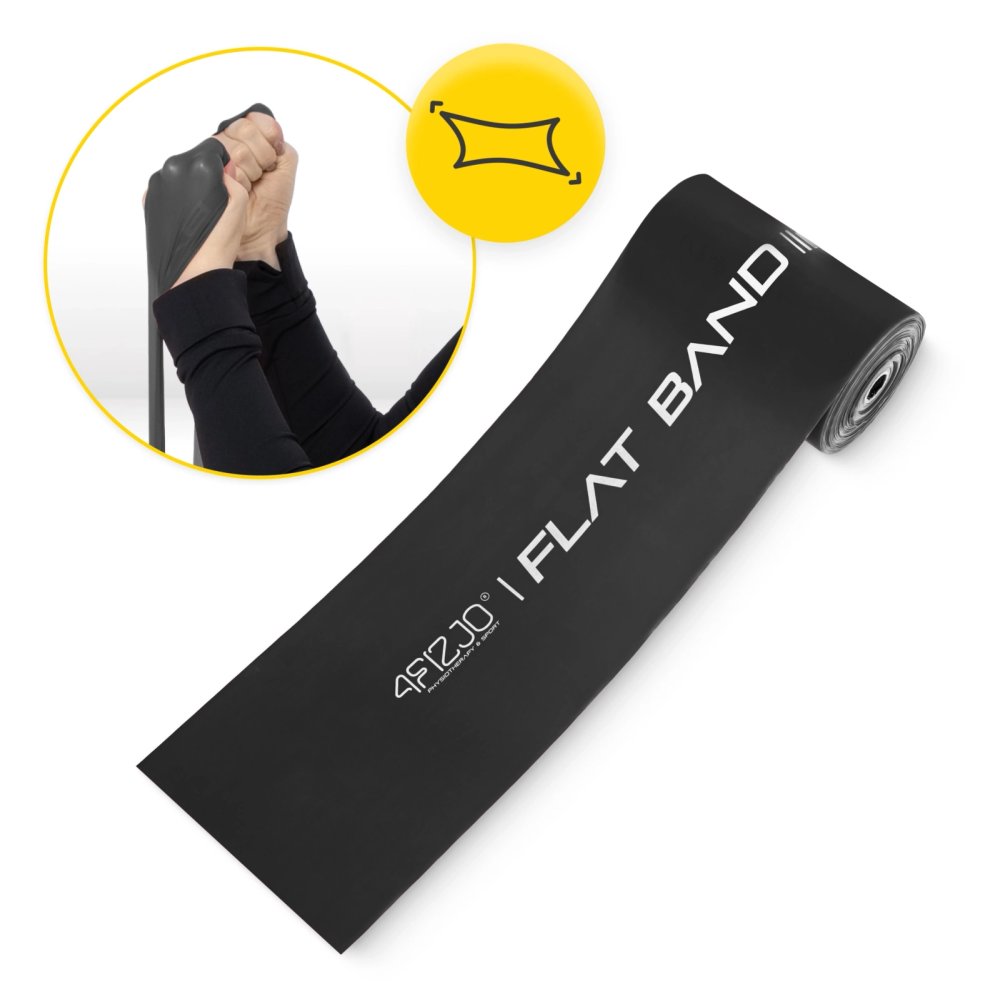 4Fizjo FLAT BAND Rehabilitation Band 12-15 kg, 30 m, Black (1)