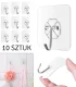 Self-Adhesive Wall Hooks, Transparent, 10 Pcs