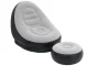 Inflatable Lounge Chair with Ottoman and Pump, Comfortable Blow Up Armchair for Home, Gray