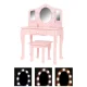 Kids vanity set with light-up mirror and accessories for girls, pink