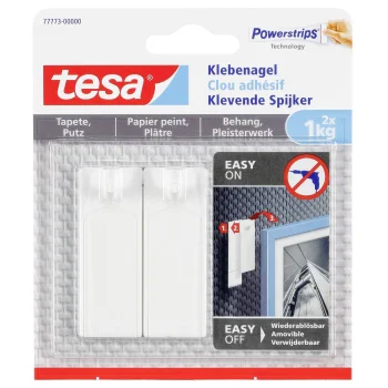 Tesa Adhesive Nail for Wallpaper & Plaster 77773, up to 1.0 kg, 2 pcs