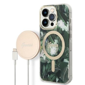 Apple iPhone 14 Pro Max 6.7'' Guess Jungle MagSafe Case Cover + Charger (GUBPP14XHJEACSA), Green