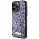 Guess iPhone 15 Pro Case Rhinestone Metal Logo, Pink